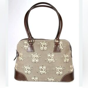AUTHENTIC  Dooney & Bourke Black and Tan HandBag and Coin Purse